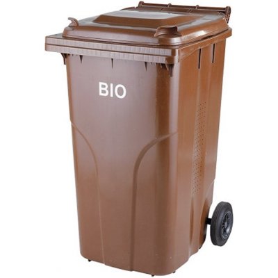 Meva Popelnice plastová BIO 240 l hnědá s roštem 005-5BIO/R – Zboží Dáma