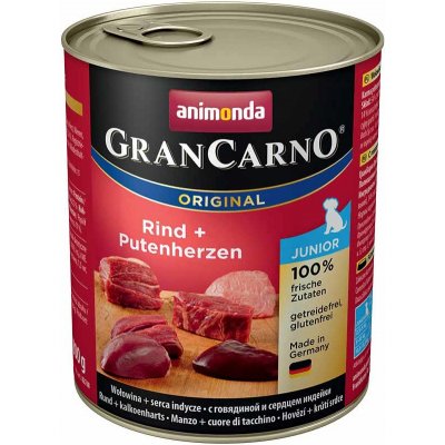 Animonda Gran Carno JUNIOR hovězí + krůtí srdce 12x 800 g