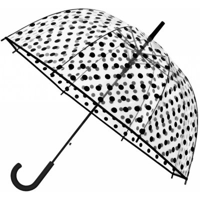 Falconetti puntíky deštník dámský holový průhledný černý – Zboží Mobilmania