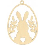 Natana dřevěné vajíčko se zajíčkem a větvičkami 6 x 9 cm – Hledejceny.cz