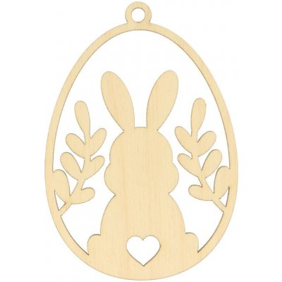 Natana dřevěné vajíčko se zajíčkem a větvičkami 6 x 9 cm – Hledejceny.cz