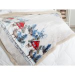B.E.S. Petrovice deka s beránkem mikroflanel Aspen dárkové balení zasněžené domečky s jelenem 130x160 – Sleviste.cz