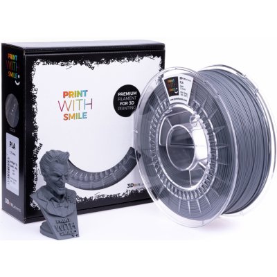 Print With Smile PLA – Grey 1,75 mm; 1 kg – Zboží Živě