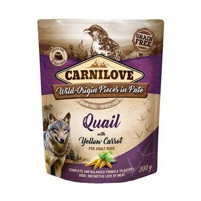 Carnilove Dog Pouch Paté Quail with Yellow Carrot 300 g