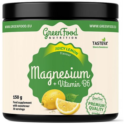 GreenFood Nutrition Magnesium Citrate + Vitamin B6 150 g juicy lemon – Hledejceny.cz