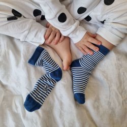 Emel Dětské bavlněné ponožky Proužek Modrá