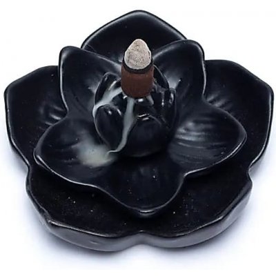 Mani Bhadra Stojan na vonné kužely Tekoucí dým Květ lotosu 12,8 x 5,8 cm – Zboží Dáma
