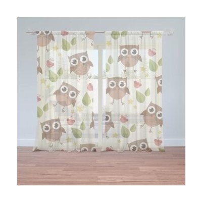 Sablio Záclony Sovy: 2ks 150x250cm – Hledejceny.cz