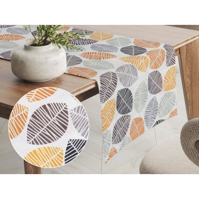 Biante běhoun Leona LN 136 Hnědé a oranžové lístky 20x120cm – Zboží Mobilmania