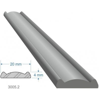 Pásovina plochá B, 20 x 4 x 3000 mm s obloučkem, měkká, cena za KUS (3m) – Zboží Mobilmania