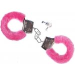 Plyšová růžová pouta kovová – Zboží Dáma
