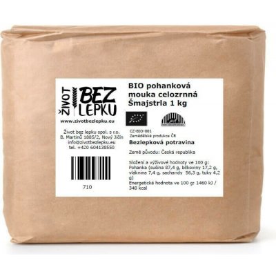 Život bez lepku BIO pohanková mouka celozrnná Šmajstrla 1 kg – Zboží Dáma