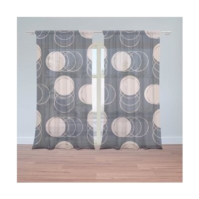Sablio Záclony Kruhy a puntíky: 2ks 150x250cm – Hledejceny.cz