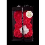 Medvídárek Classic medvídek z růží 25cm dárkově balený - červeno bílý – Zboží Dáma