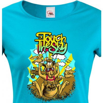 Bezvatriko.cz Dámské tričko Klokan Modrá – Zboží Dáma