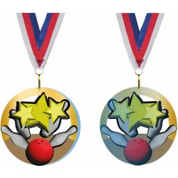 Akrylátová medaile Bowling Zlatá