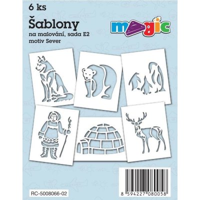 Magic šablony papírové 6 ks sada E2 Sever – Zboží Dáma