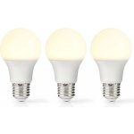 NEDIS LED žárovka E27/ A60/ 8 W/ 220 V/ 806 lm/ 2700 K/ teplá bílá/ matná/ 3 kusy – Zboží Mobilmania