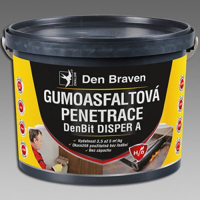 Den Braven Gumoasfaltová penetrace DenBit DISPER A Typ: kbelík, Barva: černá, v balení: 5 kg – Sleviste.cz