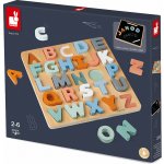 Janod dřevěné vkládací puzzle abeceda a tabulka na psaní Cocoon 26 ks – Zbozi.Blesk.cz