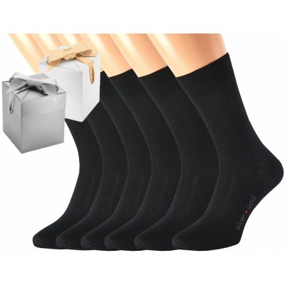 Vlněné ponožky DAVID 6 párů v dárkovém balení Černé balení: Bílo-zlaté – Zboží Mobilmania