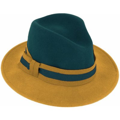 Fiebig Aisha dámský dvoubarevný plstěný klobouk Petrol – Zboží Mobilmania