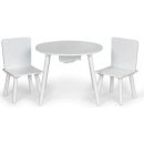 Ecotoys dřevěný stůl se dvěma židličkami bílý