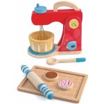 Leaf Toys drevený mixér so zvukmi Baker's Mixing Tender s kuchynským riadom koláčmi – Zboží Dáma