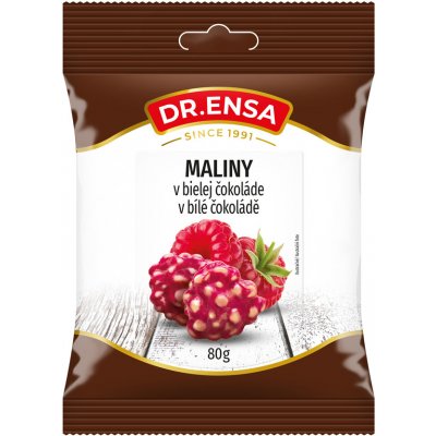 Dr. Ensa Maliny v bílé čokoládě 80 g – Sleviste.cz