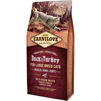 Carnilove Duck & Turkey for Large Breed Cats Muscles Bones Joints 6 kg