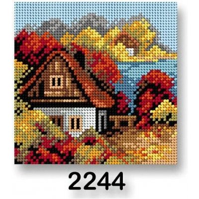 Stoklasa Vyšívací předloha 70244 2244 dům podzim 1 červená 15x15cm – HobbyKompas.cz