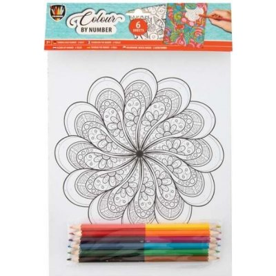 GRAFIX Malování podle čísel s pastelkami Mandaly a vzory 158556 29,5 x 21 cm – Zboží Dáma