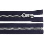Kostěný zip, imitace kovu No 8 délka 60 cm bundový, malé, 330 modrá tmavá – Hledejceny.cz