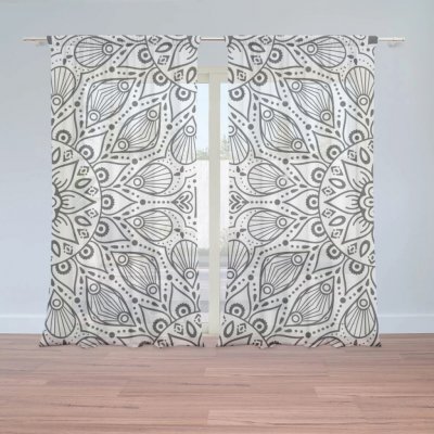 Sablio Záclony Bílé mehendi: 2ks 150x250cm – Hledejceny.cz