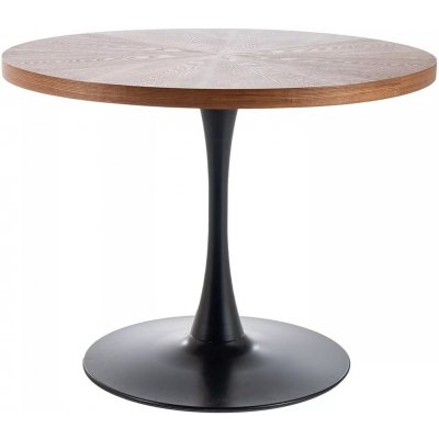 Textilomanie Kulatý jídelní stůl AMADEO 100 x 100 cm dekor ořech – Zboží Dáma