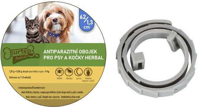 Surtep Animals Antiparazitní obojek pro psy a kočky Herbal 62 1,3 cm Šedá  od 73 Kč - Heureka.cz