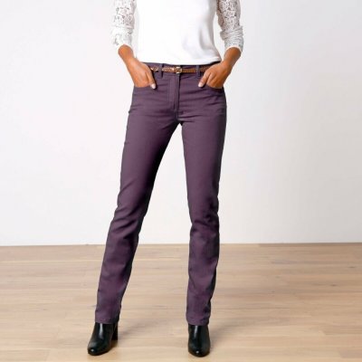 Rovné zeštíhlující kalhoty menší postava černé /béžová – Hledejceny.cz