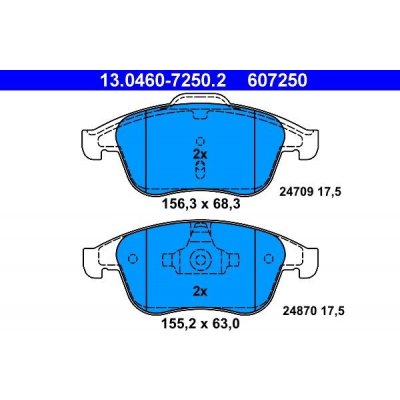 ATE 13.0460-7250.2 Sada brzdových destiček, kotoučová brzda (13.0460-7250.2) | Zboží Auto