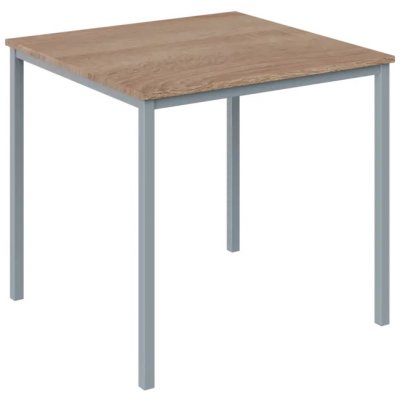 JPT 80 jídelní stůl kovová podnož stříbrná deska 18 mm 800 x 800 mm dub bardolino – Sleviste.cz