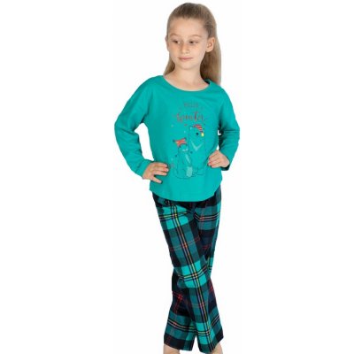 Dívčí pyžamo zvířátka zelené