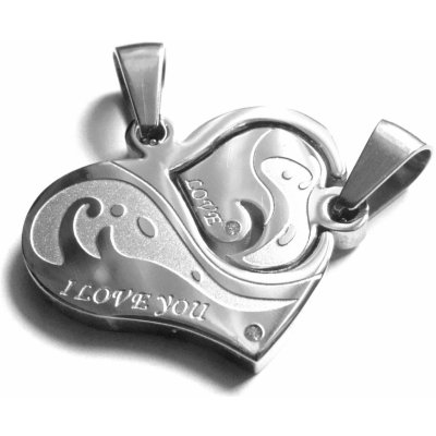 Steel Jewelry Přívěsek sdrce pro dva z chirurgické oceli PR501002 – Zboží Mobilmania