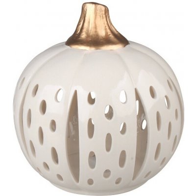 ANDĚL Svícen dýně porcelánová se zlatým stonkem 15 x 17 cm – Hledejceny.cz