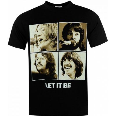 Official The Beatles Let It Be Sepia T Shirt Black