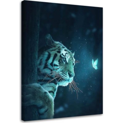 Gario Obraz na plátně Tygr a kouzelná noc - Jose Francese Rozměry: 40 x 60 cm – Hledejceny.cz