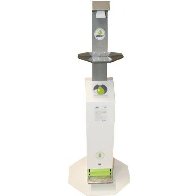 Corynor stojan na dezinfekci s bezdotykovým sprejovým dávkovačem stříbrný vanička 2 na 5l dezinfekce – Zboží Dáma