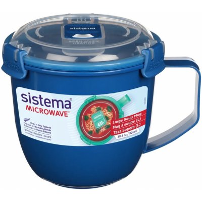 Sistema Hrnek na polévku Large Soup do mikrovlnky 900ml s víkem modrá – Zboží Dáma