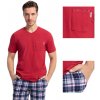 Pánské pyžamo Luna 796 pánské pyžamo krátké červené