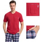 Luna 796 pánské pyžamo krátké červené