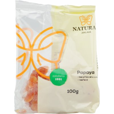 Natural Jihlava Papaya sušená nesířená bez přidaného cukru Natural 100 g – Zbozi.Blesk.cz