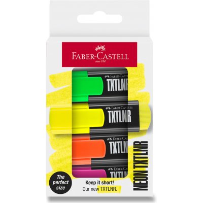 Faber-Castell 154204 Zvýrazňovače Short TXTLNR SF 4 ks – Hledejceny.cz